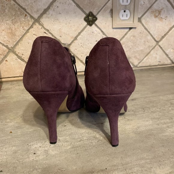 Nine West Purple Suede Booties Size 7 - Picture 10 of 12